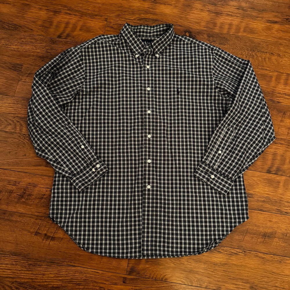 Ralph Lauren Button Down Men’s Shirt Blue Label EUC 17.5 34-35 Classic Fit